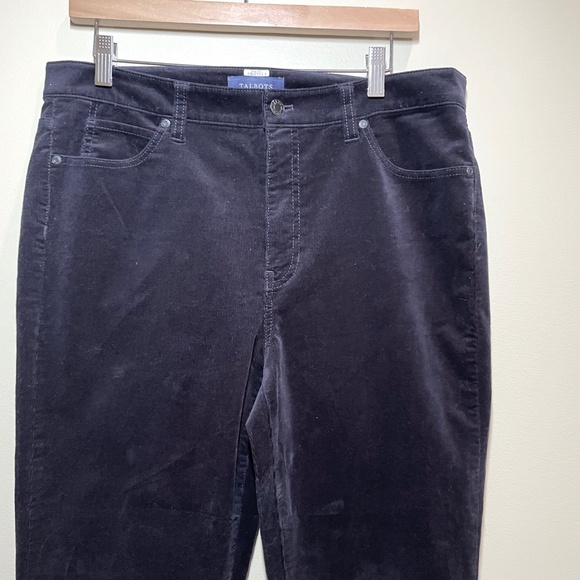 Talbots Pants Size 10  Womens Black Corduroy Stretch High Waist Straight Leg - Picture 2 of 13